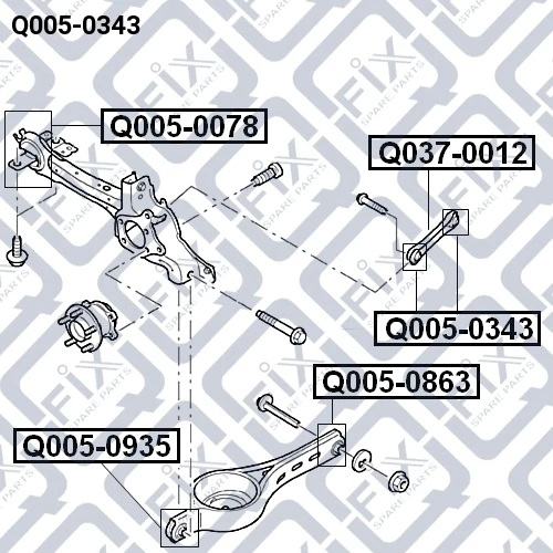 Сайлентблок задньої тяги, Q-Fix Q005-0343