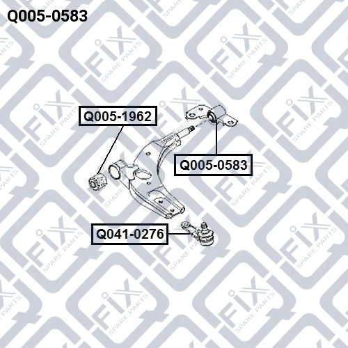 Сайлентблок переднього важеля без кронштейна (задній), Q-Fix Q005-0583