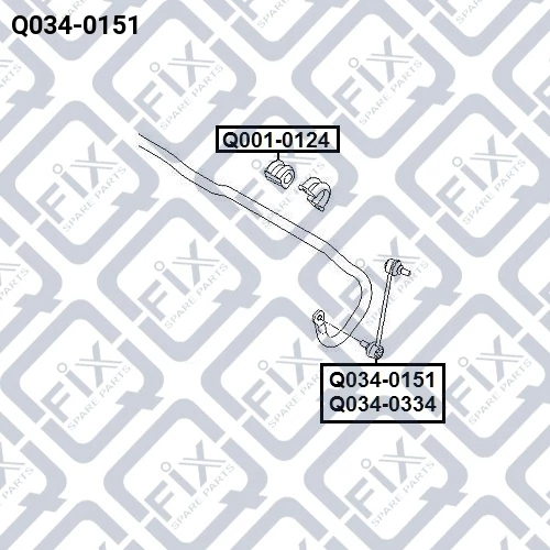 Тяга стабілізатора передня (права), Q-Fix Q034-0151
