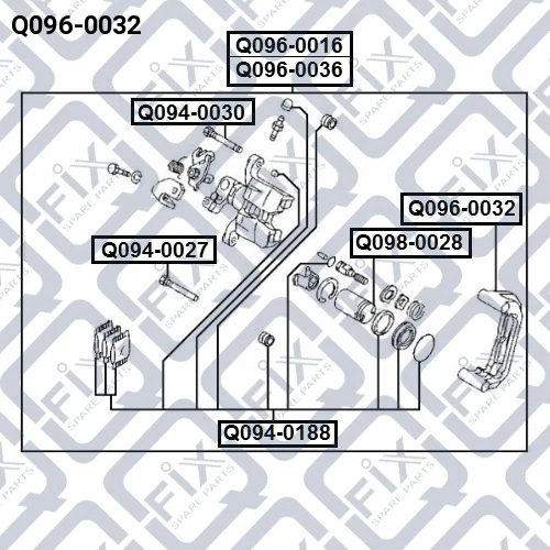 Скоба заднього гальмівного супорта, Q-Fix Q096-0032