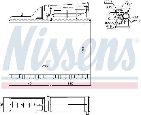 Теплообмінник, система опалення салону, BMW, Nissens 70502