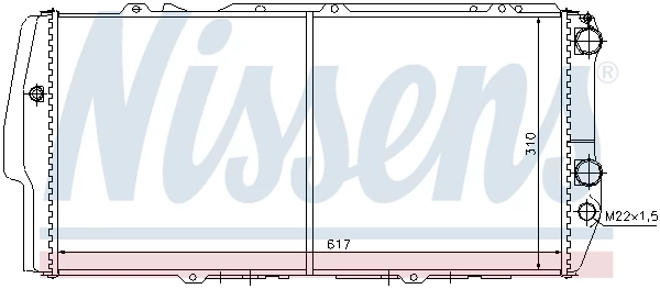 Радіатор, система охолодження двигуна, AUDI 100 (C3) (82-), Nissens 604781