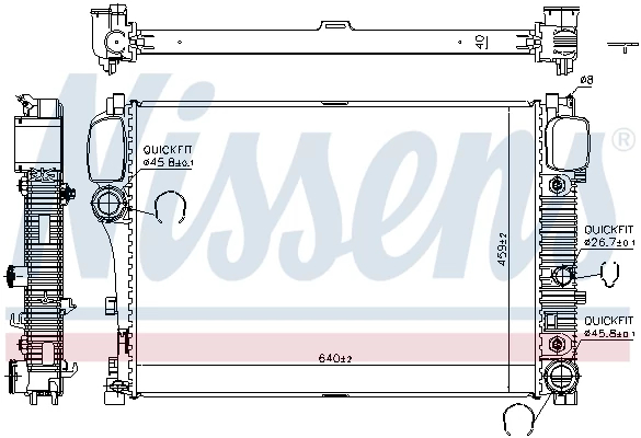 Радіатор, система охолодження двигуна, MERCEDES S-CLASS W 221 (05-) AT, Nissens 67107A