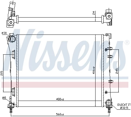 Радіатор, система охолодження двигуна, Nissens 61935