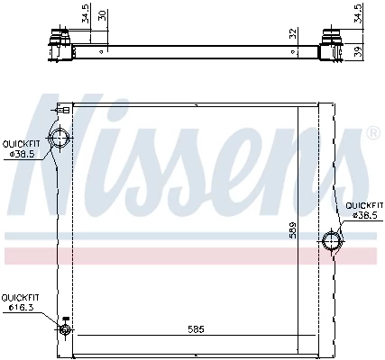 Радіатор, система охолодження двигуна, BMW X5 E70 (07-) X5 30si, Nissens 60825