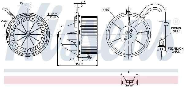 Компресор салону, VW Вентилятор салона T4 90-, Nissens 87155