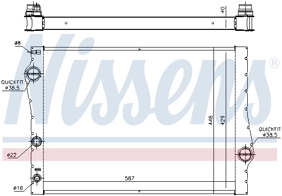 Радіатор, система охолодження двигуна, BMW X5 E70 (07-), BMW X6 E71-E72 (08-), Nissens 60823