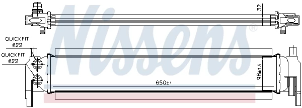 Низькотемпературний радіатор, охолоджувач наддув. повітря, Nissens 65318