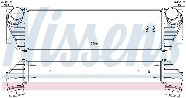 Охолоджувач наддувального повітря, Nissens 96100