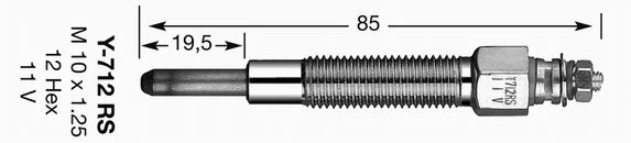 Свічка розжарювання, Ngk Y-712RS