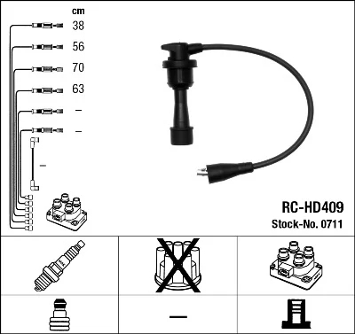 Комплект проводів високої напруги, Ngk RCHD409