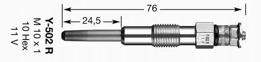 Свічка розжарювання, Ngk Y-502R