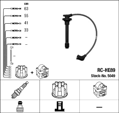 Комплект проводів високої напруги, Ngk RCHE89