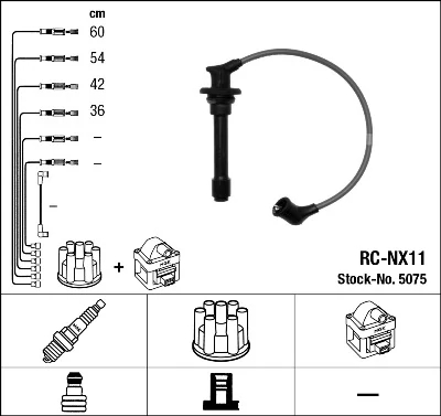 Комплект проводів високої напруги, Ngk RCNX11