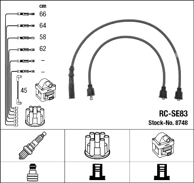 Комплект проводів високої напруги, Ngk RCSE83