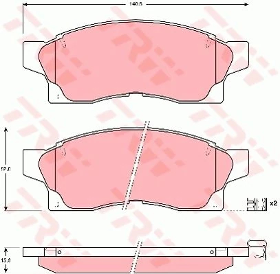 Комплект гальмівних накладок, дискове гальмо, Trw GDB877