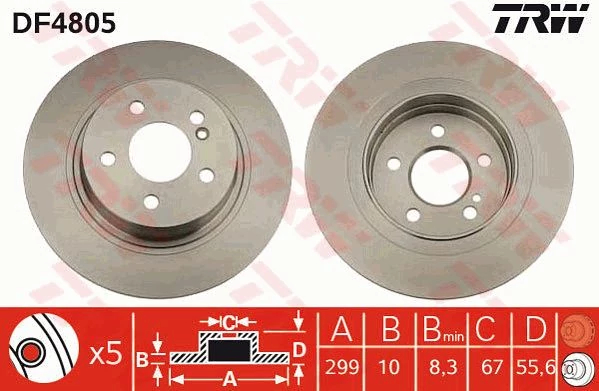 Гальмівний диск, Trw DF4805