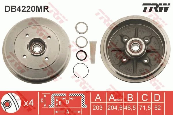 Гальмівний барабан, Trw DB4220MR