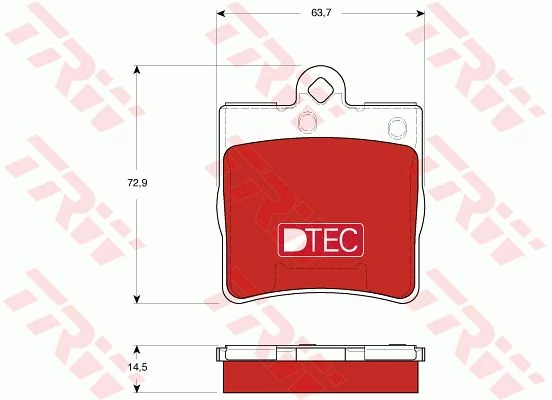 Комплект гальмівних накладок, дискове гальмо, Trw GDB1545DTE