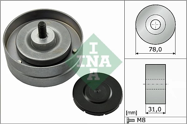 Відвідний/напрямний ролик, поліклиновий ремінь, Ina 532046310