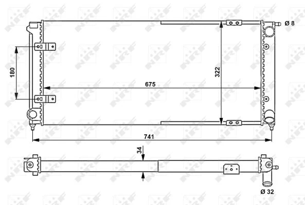 Радіатор, система охолодження двигуна, Nrf 58712