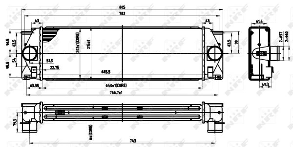 Охолоджувач наддувального повітря, Sprinter 906 2006- /VW Crafter 2.5 TDI 2006-, Nrf 30310