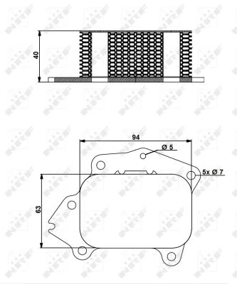 Охолоджувач оливи, моторна олива, CITROEN BERLINGO/PEUGEOT PARTNER 1.6HDI 05>, Nrf 31174