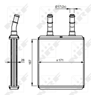 Теплообмінник, система опалення салону, Nrf 54291