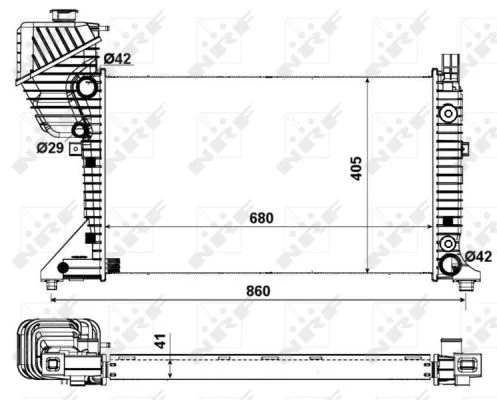 Радіатор, система охолодження двигуна, Sprinter 00-06, Nrf 55349A