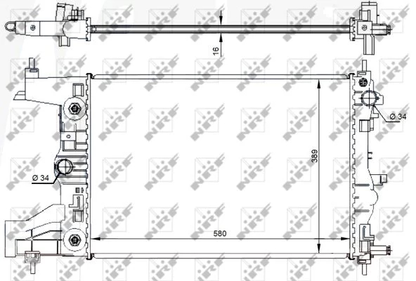 Радіатор, система охолодження двигуна, Nrf 59144