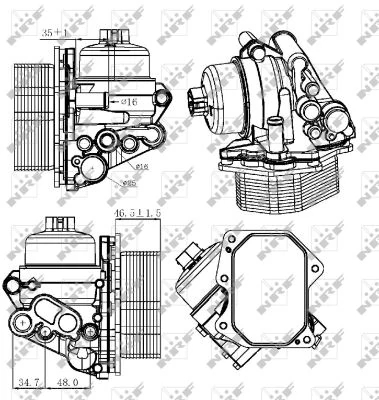 Охолоджувач оливи, моторна олива, Citroen Jumper/Fiat Ducato/Peugeot Boxer 2.2HDi 06- (теплообменник), Nrf 31308