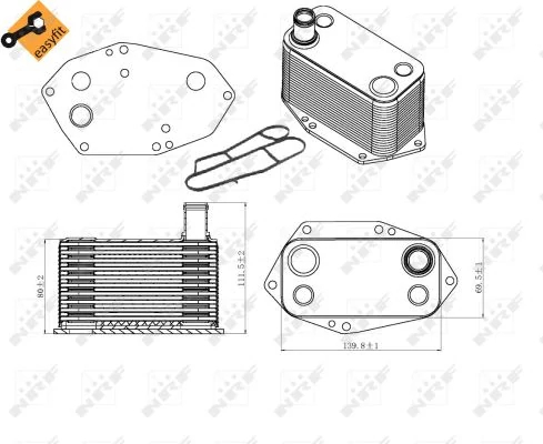 Охолоджувач оливи, моторна олива, BMW 3/5/7/X5 99-05 3.0D (M57, Nrf 31307