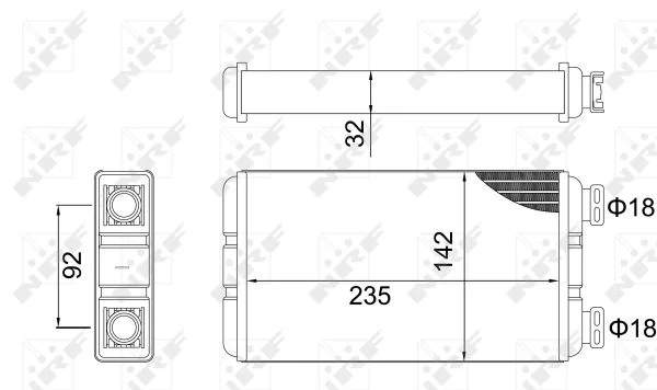 Теплообмінник, система опалення салону, Nrf 54312