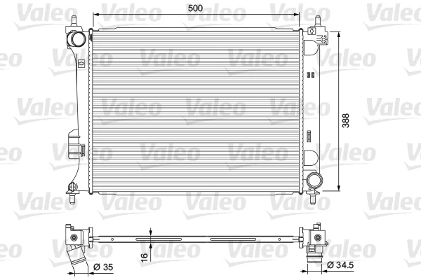 Радіатор, система охолодження двигуна, Valeo 701729