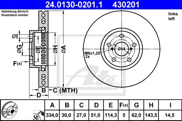 Гальмівний диск, Ate 24.0130-0201.1