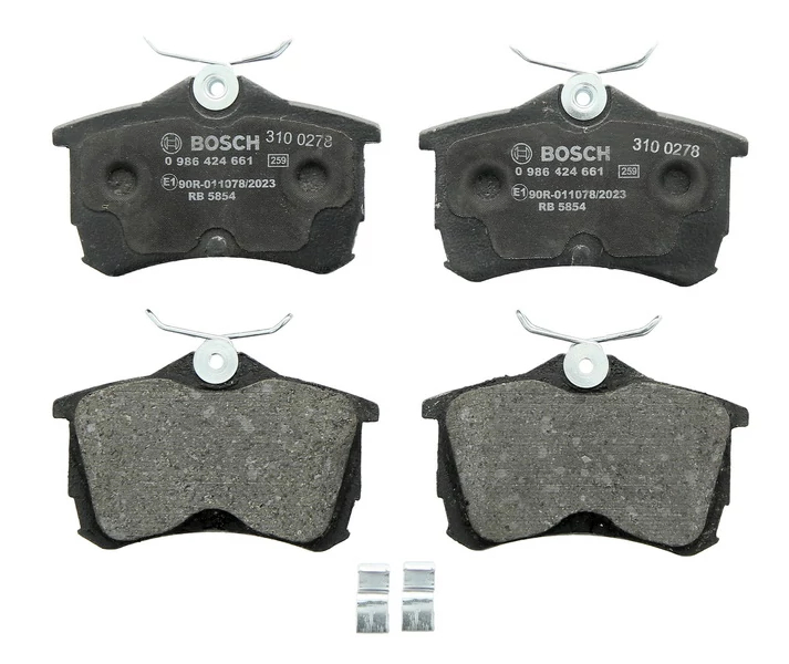 Комплект гальмівних накладок, дискове гальмо, з акустичною системою попередження про знос, гальмівна система Lucas-Girling, Bosch 0986424661
