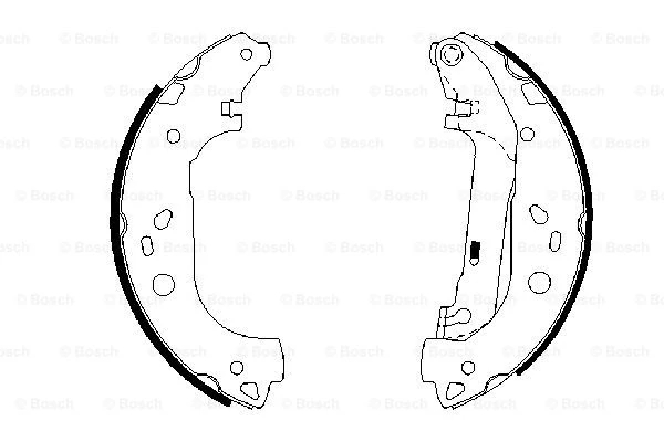 Комплект гальмівних колодок, 57,3мм, FORD TRANSIT CONNECT задн., Bosch 0986487667