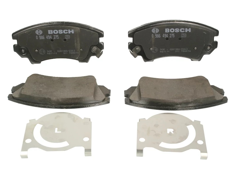 Комплект гальмівних накладок, дискове гальмо, з акустичною системою попередження про знос, Bosch 0986494275