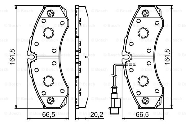 Комплект гальмівних накладок, дискове гальмо, Bosch 0986494239