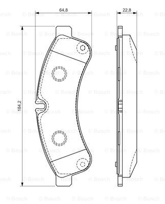 Комплект гальмівних накладок, дискове гальмо, Bosch 0986494335