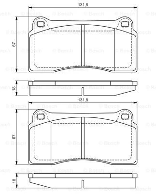 Комплект гальмівних накладок, дискове гальмо, Bosch 0986494353