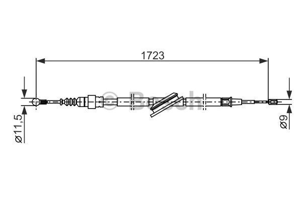 Тросовий привод, стоянкове гальмо, AUDI/SKODA/VW A3 quattro/Octavia 4x4/Bora 4Motion ''RL-RR, Bosch 1987477686