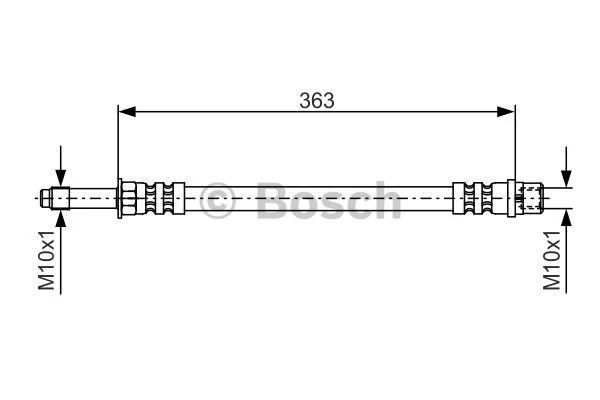 Гальмівний шланг, 363мм, Sprinter/VW LT 96-06, Bosch 1987476295