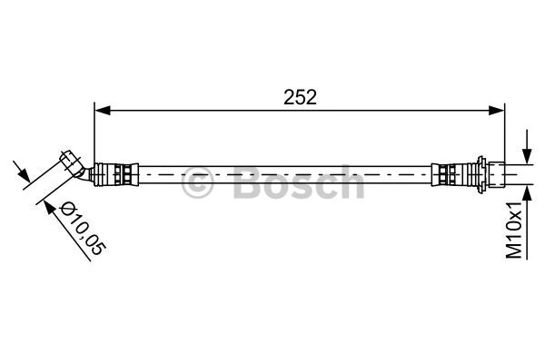 Гальмівний шланг, 255мм, LEXUS/TOYOTA GX470/4-runner/Land Cruiser ''RR ''3,0-4,7 ''02>>, Bosch 1987481662