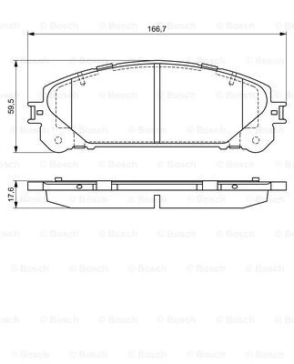 Комплект гальмівних накладок, дискове гальмо, Lexus RX 08-/Toyota Rav 4 12-, Bosch 0986494686