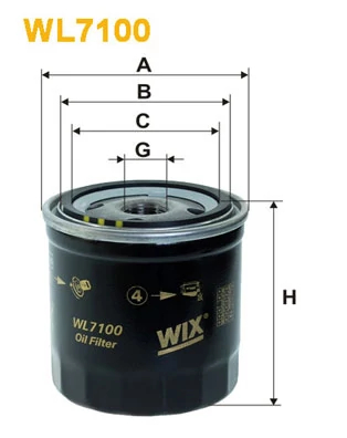 Оливний фільтр, Wix Filters WL7100