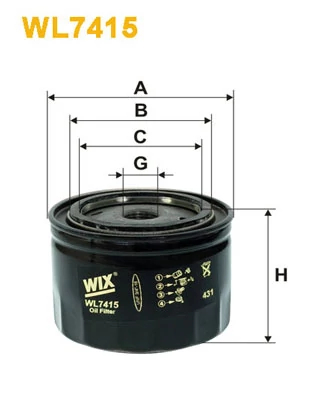 Оливний фільтр, Wix Filters WL7415