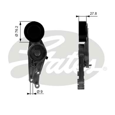 Натяжний пристрій, клиновий ремінь, Audi A4/A6 1.8-2.0 TSFI 00-08 (d=76mm), Gates T38207