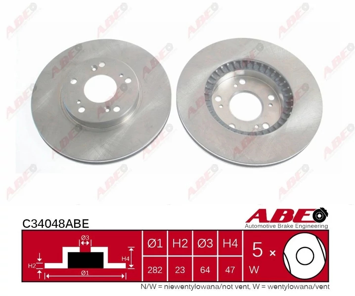Гальмівний диск, Abe C34048ABE