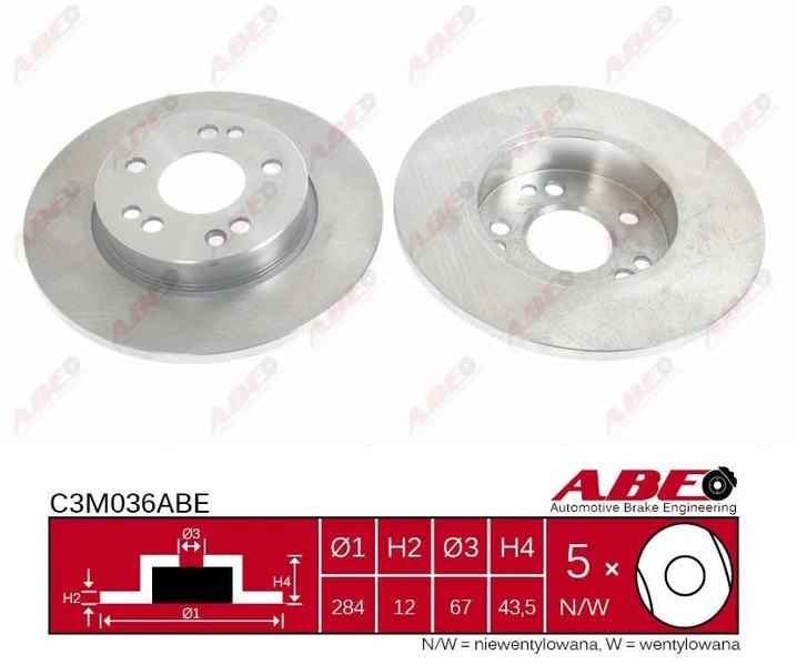 Гальмівний диск, Abe C3M036ABE